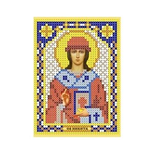 Схема для вышивания бисером (без бисера), именная икона "Святой Никита Епископ Новгородский" 8 х 11см