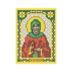 Схема для вышивания бисером (без бисера), именная икона "Святой Преподобный Виталий" 8 х 11см