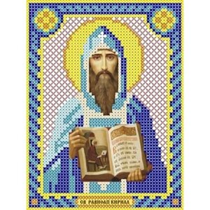 Схема для вышивания бисером (без бисера), именная икона "Святой Равноапостольный Кирилл" 12х16 см