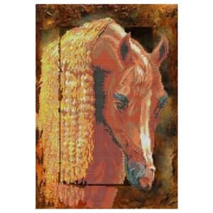 Схема для вышивания бисером Рыжий конь 37x26 см