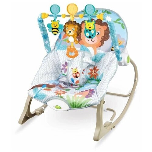 Шезлонг для новорожденных от 0, кресло-качалка для детей с игрушками, вибрация 68145/68115 от компании М.Видео - фото 1