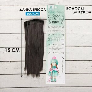 Школа талантов Волосы - тресс для кукол «Прямые» длина волос: 15 см, ширина: 100 см, цвет № 3