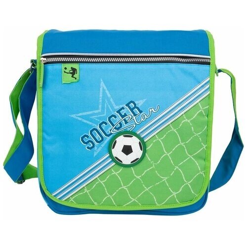 Школьная сумка ErichKrause Soccer (37222) голубой/салатовый от компании М.Видео - фото 1