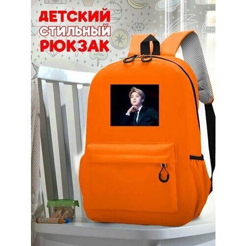 Школьный оранжевый рюкзак с принтом Музыка BTS - 90 от компании М.Видео - фото 1