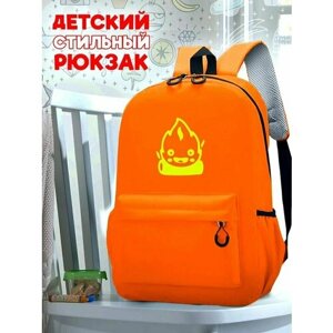 Школьный оранжевый рюкзак с желтым ТТР принтом Howl's Moving Castlel Аниме - 53