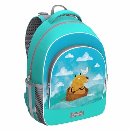 Школьный рюкзак с грудной перемычкой ErichKrause ErgoLine 15L Capybara Travel 60097 от компании М.Видео - фото 1