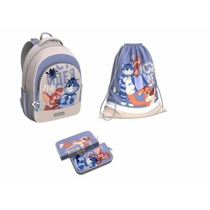 Школьный рюкзак с грудной перемычкой ErichKrause ErgoLine 15L Простоквашино с наполнением 60091/1