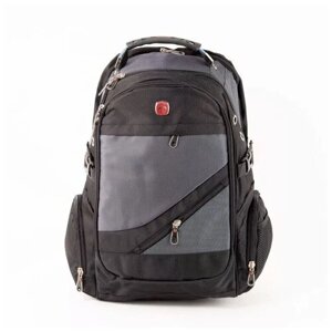 Школьный рюкзак /водонепроницаемый чехол, с отделением для ноутбука 15,6", USB-зарядка /Рюкзак 0188 /серый