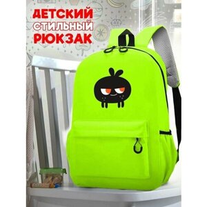 Школьный зеленый рюкзак с принтом Игры Toca Boca - 144