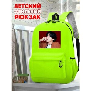 Школьный зеленый рюкзак с принтом Музыка BTS - 92