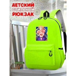 Школьный зеленый рюкзак с принтом Sailor Moon Crystal - 157