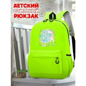 Школьный зеленый рюкзак с принтом Вокалоид (Мику Хацунэ, Аниме, J pop - 155