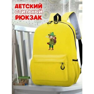 Школьный желтый рюкзак с принтом Мультфильм Муми - 154