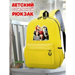Школьный желтый рюкзак с принтом Музыка BTS - 3