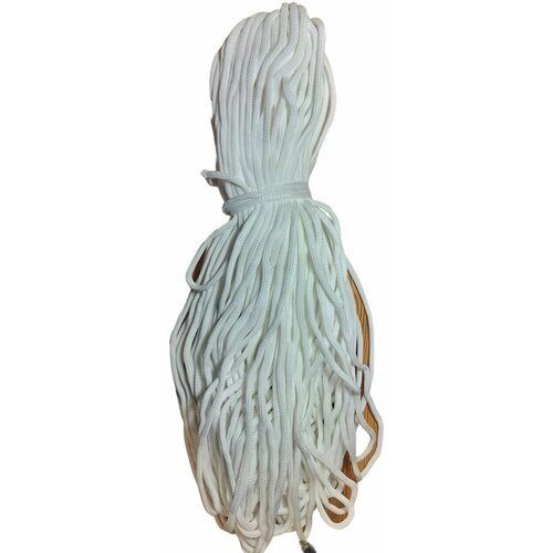 Шнур для одежды без сердечника/ веревка 8мм, 100 м, для рукоделия, вязания, бельевая, 100% полиэфир, цвет белый от компании М.Видео - фото 1