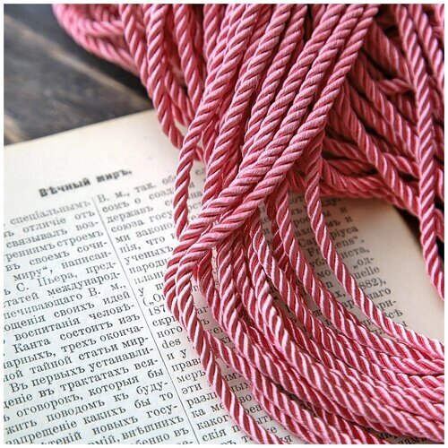 Шнур нейлоновый витой 3 мм 10 метров для шитья / рукоделия / браслетов, цвет розовый от компании М.Видео - фото 1