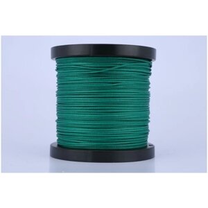 Шнур плетеный, капроновый, высокопрочный Dyneema, зеленый 1.0 мм, на разрыв 90 кг длина 40 метров.