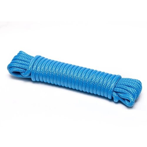 Шнур плетеный швартовый 10 мм, голубой, 1500 кг, 9 м от компании М.Видео - фото 1