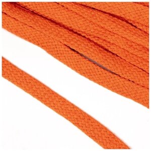 Шнур плоский х/б 12мм турецкое плетение цв. 008 оранжевый уп. 50 м