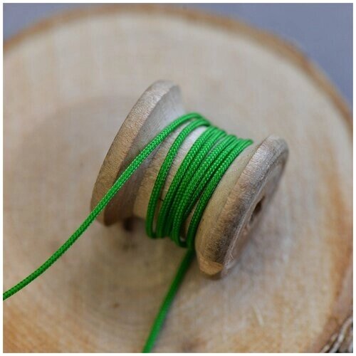 Шнур полиэстер 25 метров для рукоделия / браслетов, цвет травянистый зеленый, 1 мм от компании М.Видео - фото 1