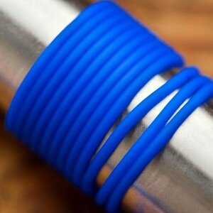 Шнур резиновый каучуковый с отверстием, намотка 5 метров, d 2 мм, синий, для рукоделия, создания бижутерии