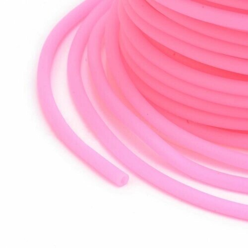 Шнур резиновый каучуковый с отверстием, намотка 5 метров, d 3 мм, розовый, для рукоделия, создания бижутерии от компании М.Видео - фото 1