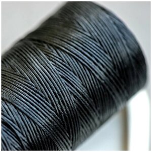 Шнур вощеный 1х0.3 мм 40 метров для шитья / рукоделия / браслетов, цвет черный, плоский
