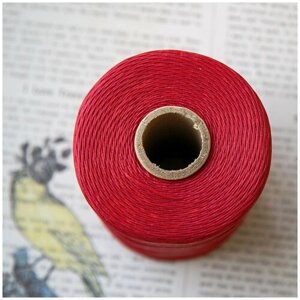Шнур вощеный 1х0.5 мм 30 метров для шитья / рукоделия / браслетов, цвет красный