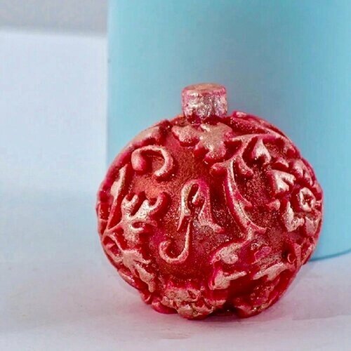 Силиконовая форма для мыла Елочный шар, для свечей гипса 1шт 5,5 х 5 х 5 см от компании М.Видео - фото 1