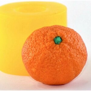 Силиконовая форма для мыла Мандарин в кожуре 3D, для свечей гипса 1шт 5*6*5,5 см (апельсин)