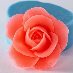 Силиконовая форма для мыла Роза №3 3D, для свечей гипса 1шт 5,5 х 5,5 х 2,5 см