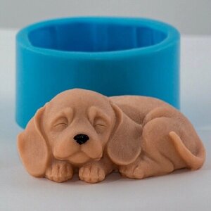 Силиконовая форма для мыла Собака №4 3D, для свечей, гипса 1шт ~ 8*5,5*4,5см