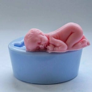Силиконовая форма для мыла Спящий Малыш 3D, для свечей, гипса 1шт 5 * 3 * 2 см