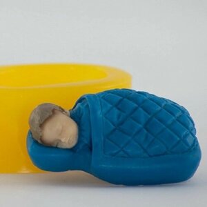 Силиконовая форма для мыла Спящий Малыш №3 3D, для свечей гипса 1шт 6 * 4 * 2,5 см