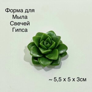 Силиконовая форма для мыла Суккулент мини 3D, для свечей, гипса 1шт 5,5 х 5 х 3см