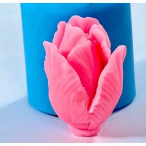 Силиконовая форма для мыла Тюльпан бутон №4 3D, для свечей гипса 1шт 5*4*3,5 см