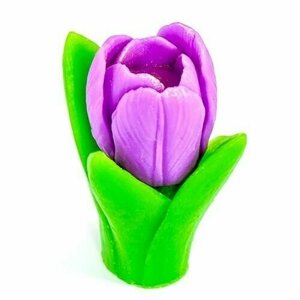Силиконовая форма для мыла Тюльпан с листьями 3D, для свечей гипса 1шт 9*6*5 см