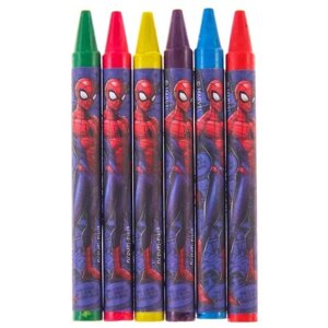 Сима-ленд Восковые карандаши Человек-Паук, 6 цветов 7619028 разноцветный