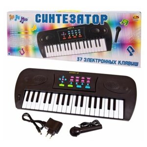 Синтезатор черный 37 клавиш,с микрофоном, эл/мех, с адаптером в комплекте, 53x6x19,2 - ABtoys [D-00062]