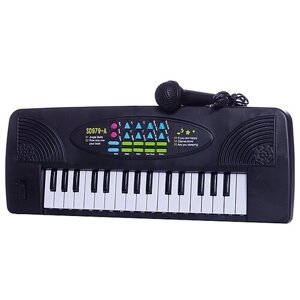 Синтезатор (пианино электронное) ABtoys DoReMio черный 32 клавиши с микрофоном эл/мех, работает от батареек, 44,5x5,5x15,5