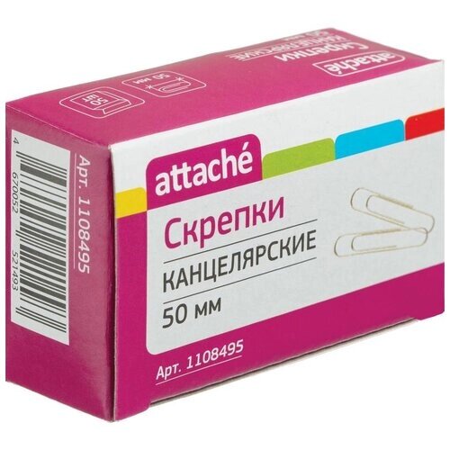 Скрепки Attache 50 мм оцинкованные, 50 шт/уп, в карт. коробке, 1108495 от компании М.Видео - фото 1