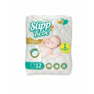SLIPP BEBE Детские подгузники Soft&Dry Newborn, 2-5 кг, 12 штук