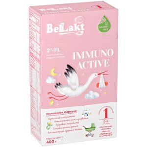 Смесь сухая молочная начальная адаптированная с бифидобактериями "Bellakt Immuno Activе 1" для питания детей с рождения до 6 месяцев, в картонной пачке, 400 гр.
