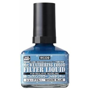 Смывка фильтр MR. HOBBY mr. weathering color filter liquid shade blue, синий, WC09
