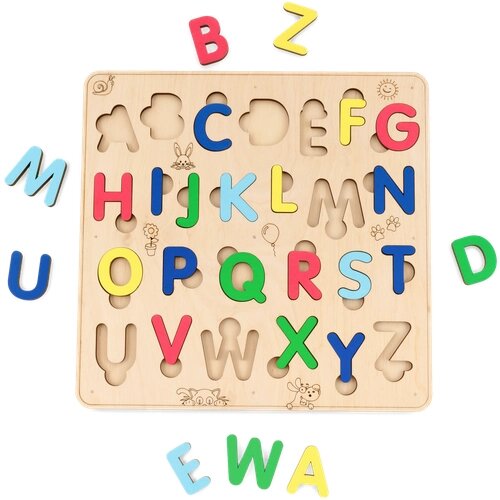 Сортер деревянный развивающий Английский Алфавит EWA от компании М.Видео - фото 1