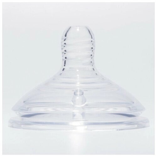 Соска силиконовая, антиколиковая на бутылочку, +3мес, широкое горло, Ø60мм, средний поток от компании М.Видео - фото 1
