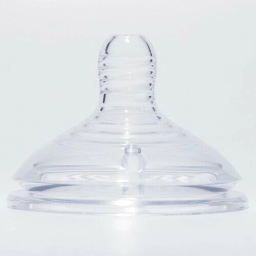 Соска силиконовая, антиколиковая на бутылочку, +6мес, широкое горло, Ø60мм, быстрый поток от компании М.Видео - фото 1