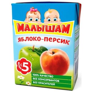 Спайка Нектар ФрутоНяня Малышам яблоко, персик, 200мл (18 шт)