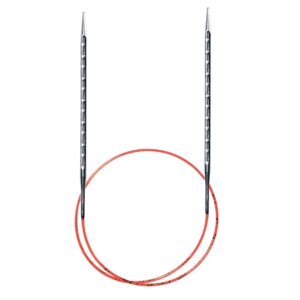 Спицы ADDI addiNovel 717-7/6.5-80, диаметр 6.5 мм, длина 13 см, общая длина 80 см, серебристый/красный