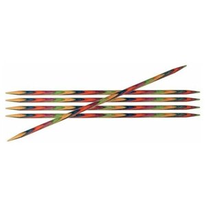 Спицы чулочные Knit Pro Symfonie, 6,5 мм, 15 см, дерево, многоцветный, 5 шт (KNPR. 20145)